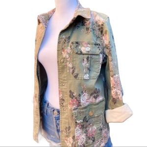 Kensie Floral Army Jacket